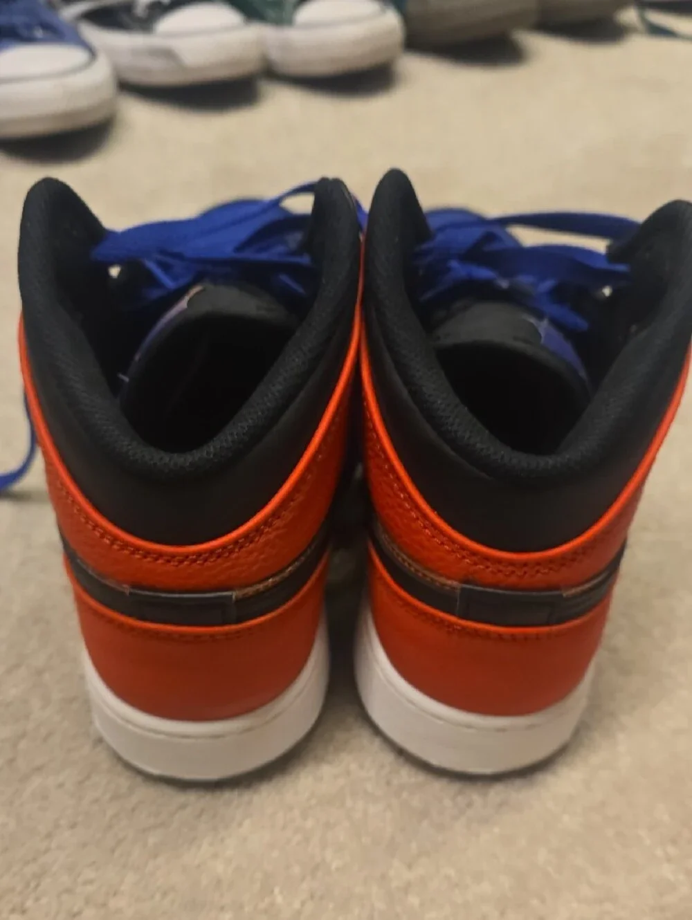Jordan Kids High-Top Sneakers in Royal Blue, Black & Red